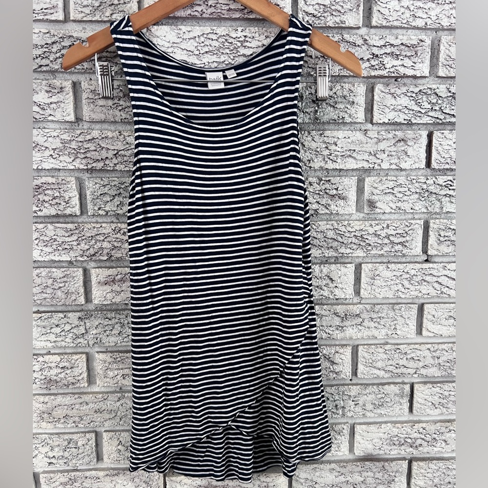 Twik Black and White Striped Asymmetrical tank